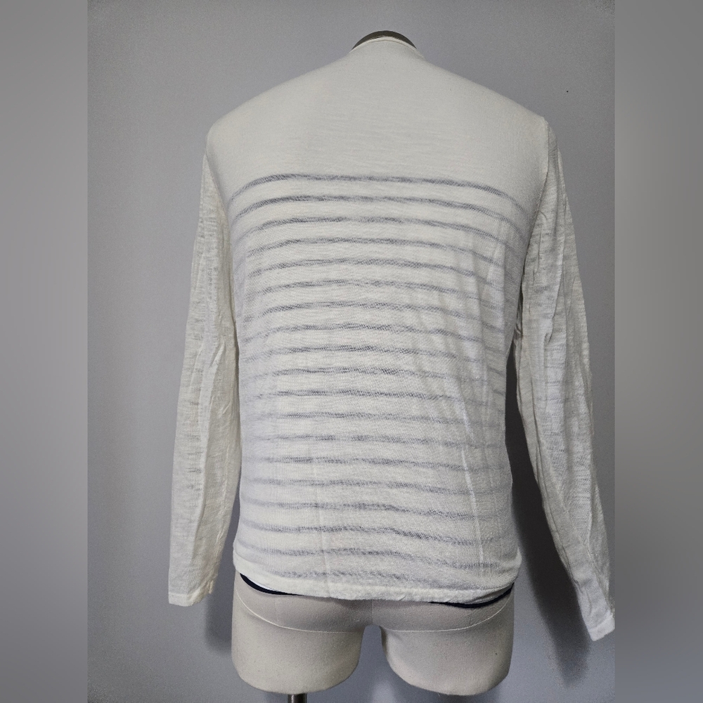 7 FOR ALL MANKIND layered Cotton Long Sleeve V Neck Top. Size Medium - Picture 6 of 10